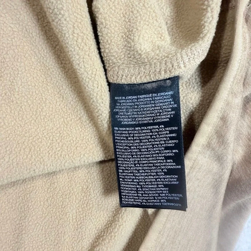 The North Face Pullover L Tan Polyester Fleece 1/4 Zip Pocket Hiking Outdoor